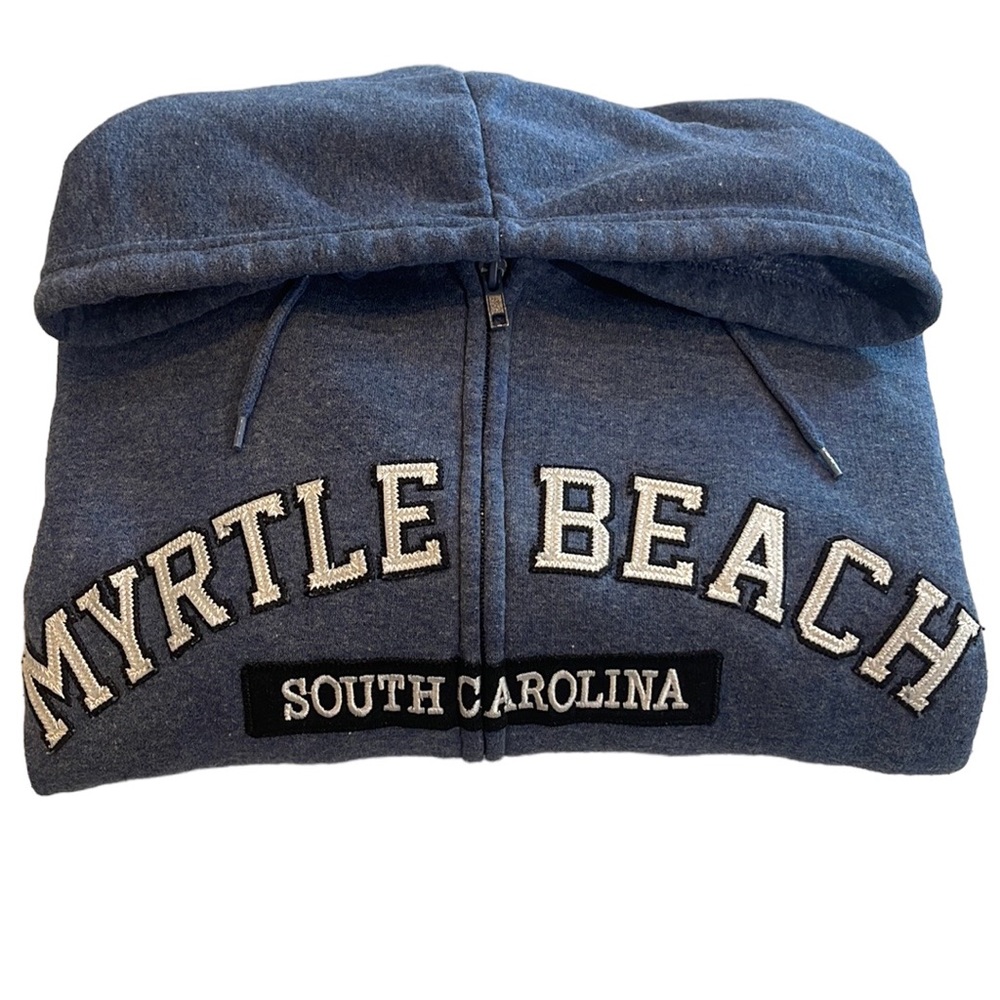 COASTAL SWELL Myrtle Beach South Carolina heathered blue Hoodie Sz L